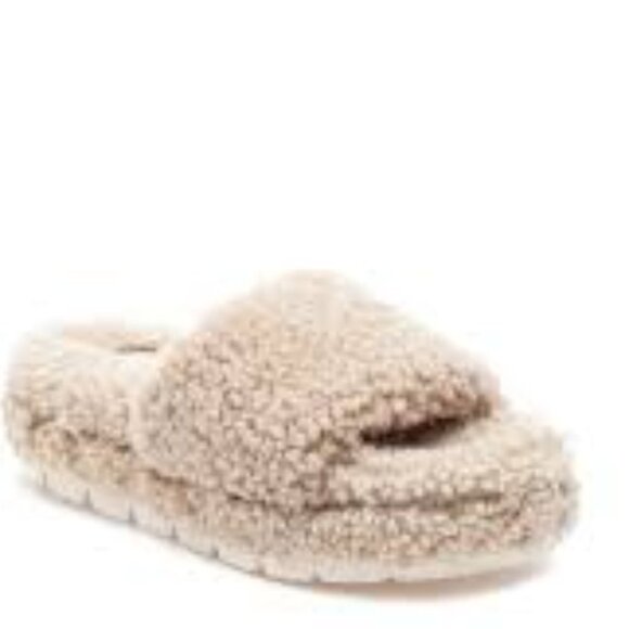 J/Slides Bryce Genuine Shearling Platform Slipper Slide 6 nwot - Picture 1 of 7